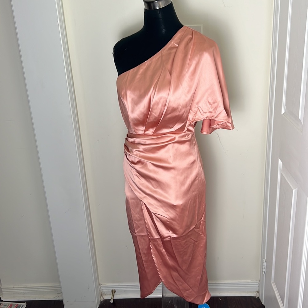 Cupshe Satin Chic One Shoulder Midi Dress Size Small
